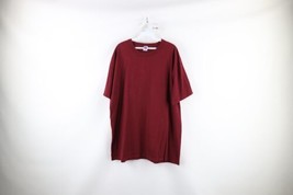 Vintage 90s Russell Athletic Mens XL Faded Blank Short Sleeve T-Shirt Maroon USA - £27.22 GBP