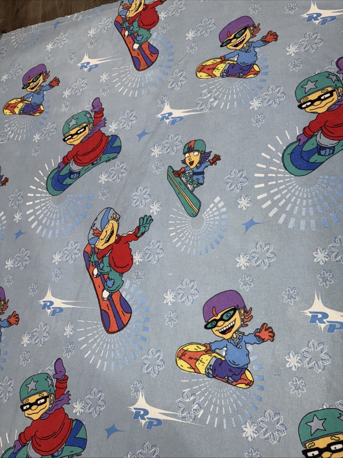 Nickelodeon Vintage Rocket Power Snowboarding Bed Sheet Rare 2001 Viacom Item image 6