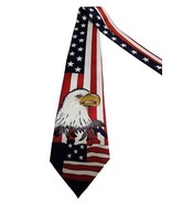 USA Flag America Patriotic Hand Made American Eagle Mens Tie American Pride - £12.46 GBP
