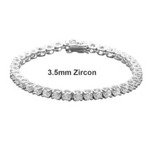 Pure Silver 15-18 CM Tennis Bracelet Jewelry Horns Claw Pave 3.5 mm Moissanite D - £271.47 GBP