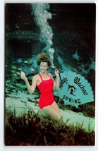 Weeki Wachee Mermaid Florida Postcard Swimsuit Women Underwater Chrome Unused - £6.29 GBP