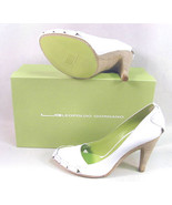 NIB Womens Designer $398 LEOPOLDO GIORDANO WHITE HEELS SHOES 41 10 New Leather - $398.00