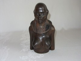 Vintage Carved Wood Bust African Woman Bust Female Nude Art Sculpture - £78.94 GBP