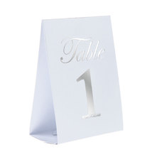 White and Silver Color Table Number Cards Wedding Reception All Occasions - $10.99