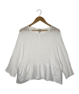 Joie Top Womens Large White Linen Dolman Half Sleeve Round Neck Beach Co... - $462.75 MXN