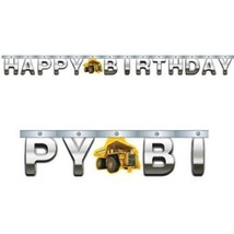 Construction Zone Large Happy Birthday Jointed Banner 8.5&#39; Long Paper Sign - £8.32 GBP