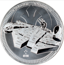 2021 - Niue Star Wars Millennium Falcon 1 oz .999 FINE Silver COIN BU IN... - $99.72