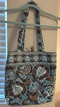 Vera Bradley Betsy Java Blue Paisley Hand Bag Purse ToteRetired Brown Tu... - $369.45 MXN