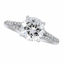 2.50CT Round LC Moissanite 14K White Gold Plated Solitaire Engagement Ring Xmas - £78.83 GBP