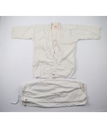 Vintage HSK Japan Size 3 Distressed Karate Uniform Set Cotton White Mart... - $98.95