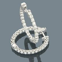 2.50 Ct Round Cut CZ White Diamond Hoop Earrings 14K White Gold Finish - £63.94 GBP