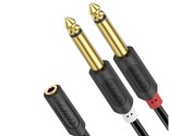 J&amp;D 3.5mm to Dual 1/4 TS Stereo Breakout Cable, Gold Plated Audiowave Se... - $18.99