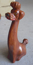Unique Vintage Tall Plastic Sitting Poodle Long Neck Dog Figurine 8&quot; Tall - £14.79 GBP