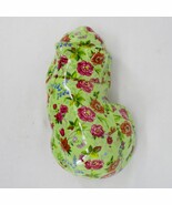 All Over Floral Cat Figure Green Pink Gold Cottage Core Shabby Formaliti... - £15.56 GBP