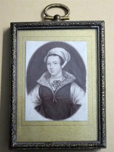 Victorian c1900 Framed Miniature Litho on Celluloid Grace Darling? - £56.29 GBP