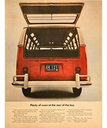VW Volkswagen Station Wagon seats 8 red room rear of bus-1964 Vintage Pr... - $12.33