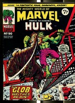 Mighty World Of Marvel #90 1974-HULK-FANTASTIC FOUR-DAREDEVIL-KIRBY-UK Comic Fn - £28.45 GBP
