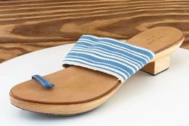 kate spade new york Sz 7.5 M Blue Flip Flop Fabric Women Sandals - £23.73 GBP