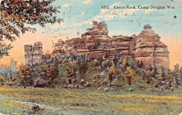 Camp Douglas Wisconsin~Castle ROCK~1916 Pstmk Postcard - £6.48 GBP