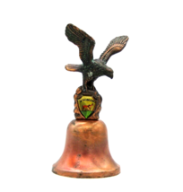 Vintage Majestic Bald Eagle Wyoming State Copper Souvenir Bell Collectible 3.5&quot; - £10.08 GBP