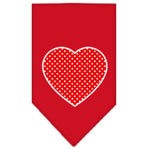 Red Swiss Dot Heart Screen Print Bandana Red Small - £9.07 GBP
