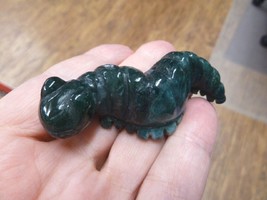 Y-CATE-714 green black CATERPILLAR Inch WORM figurine gemstone carving w... - £13.85 GBP