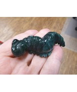 Y-CATE-714 green black CATERPILLAR Inch WORM figurine gemstone carving w... - £13.79 GBP