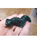 Y-CATE-714 green black CATERPILLAR Inch WORM figurine gemstone carving w... - $328.82 MXN