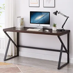 Solid Wood Computer Desk, Industrial Natural Wood Laptop Office Desk, Real Wood  - £231.96 GBP