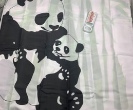 Animal Shower Curtain Panda with Baby Panda Eating Bamboo Curtains 71x71in - £16.13 GBP