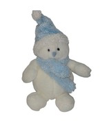 Vintage Commonwealth Plush Meltin Snowman White Blue Glittery 2000 13&quot; - $14.10