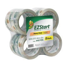 Duck EZ Start Packing Tape, 1.88 Inches x 54.6 Yards, Clear, 8 Pack (282404) - £29.80 GBP