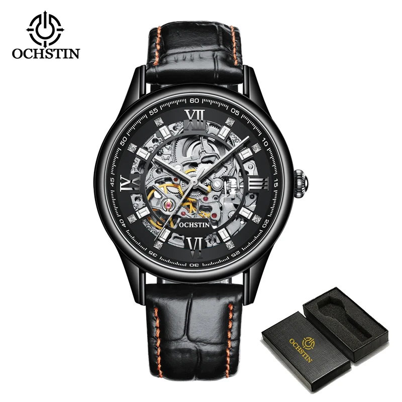 OCHSTIN Male Wristwatches Automatic Mechanical   Rose Gold Antique Skeleton Diam - £47.10 GBP