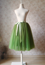 Dark Green Tulle Midi Skirt Custom Plus Size Tulle Ballerina Skirt Outfit