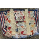 Brighton Mini Tote Bag Red White and You Canvas With Hearts and Love New... - $70.05 CAD