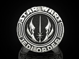 Vintage 925 Sterling Silver Star Wars Men&#39;s Ring, Luxury Jewelry, Gift F... - £189.29 GBP