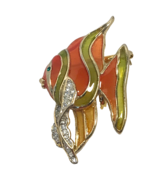 Brooch Angel Fish Vintage Jewelry Rhinestones well-crafted stunning OOAK... - £26.03 GBP