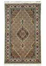 Traditional 3&#39; x 5&#39; Ivory Ornamental Pattern Wool &amp; Silk Area Rug B-70202 - £379.47 GBP