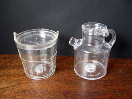 Vintage Clear Plastic Milk Pail and Milk Can Salt and Pepper Set - Hong ... - £13.53 GBP