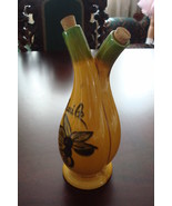 French Siamese Vinaigrette/Huile Bottle, hand painted, with cork stopper... - $74.47 CAD