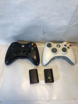 2 Xbox 360 Wireless Controller for Parts or Repair White Black OEM - £7.00 GBP