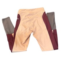 Gymshark Leggings Size Medium Nude Pink with Grey &amp; Maroon Panels - $14.85