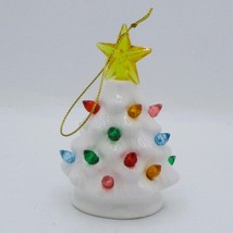 Ceramic Christmas Tree Ornament MulticolorLights Star Topper 4&quot;New - $130.77 MXN