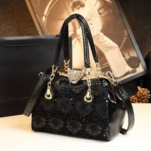 Luxury Fashion Lace Handbags Women Soft Leather Diamond Butterfly Buckle Portabl - $146.86