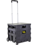 Quik Cart Sport Collapsible Rolling Crate on Wheels for Teachers Tote Ba... - $50.02