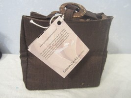 Green Gecko Traders Small brown cosmetic bag Hand Woven Silk  Handbag Purse - £8.41 GBP