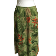 Bechamel Vintage 90s Faux Wrap Midi Skirt Women&#39;s L Tropical Print Elast... - $21.11