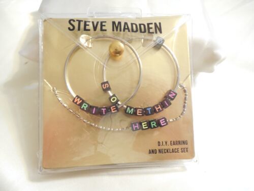 Steve Madden Interchangeable Lettering Bead Hoop & Necklace Set L910 $28 - $12.47