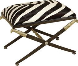 Bench MAITLAND-SMITH Excalibur Backless Gilded Gold Accents Black Zebra - £3,539.35 GBP