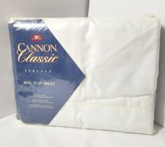 White Percale King Size Flat Sheet VTG Sealed Cannon Classic  - £29.60 GBP